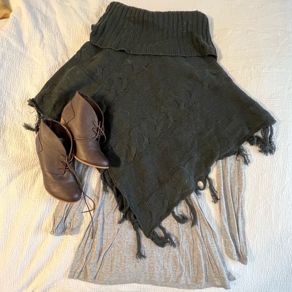 Dark grey poncho